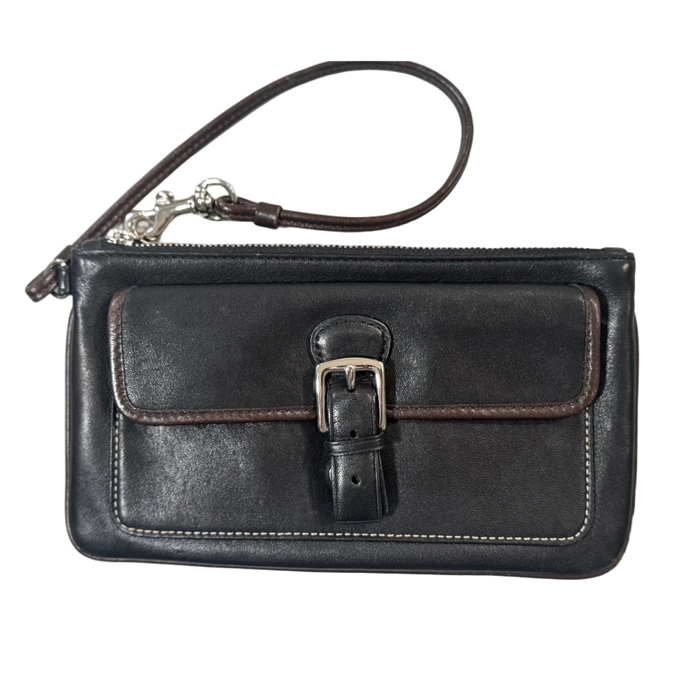 COACH Vintage Black Leather Wristlet